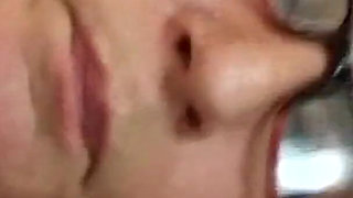 Sexy pierced mature in lingerie and stockings gets fucked and facialized