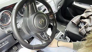 We Get Excited by Hearing the Sound of the Car, Kissing, Touching Each Other's Breasts and Having Orgasms.