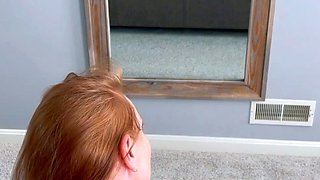 Busty redheaded milf fucking in black lingerie