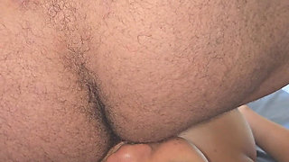 Making the Pregnant Bitch Clean My Ass with Her Tongue and Then Giving Her Cum in Her Mouth