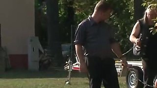 Threesome Outdoor BDSM