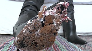 Smoking Mistress and Delicious Dessert From Boot Soles, POV Clip, Lady Victoria Valente