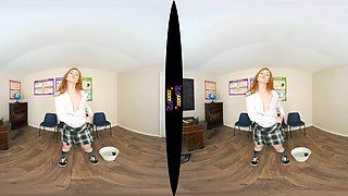 Wet Lessons - Redhead Schoolgirl Uniform Striptease