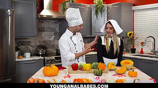 Blonde Khloe Kapri Anal Stuffed in the Kitchen