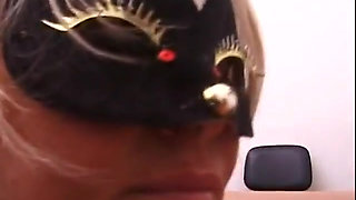 Fat slutty pig has a facial after a blow job