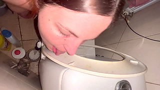 Licking Toilet Till Orgasm