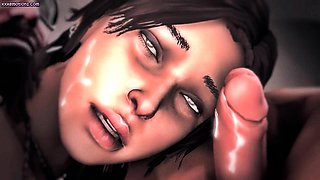 Gorgeous animated babe gets mouth screwed