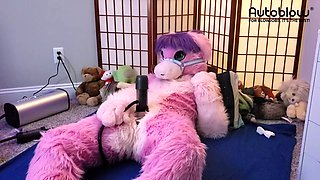 Pink Furry Vicky Tart goes WILD on VacuGlide