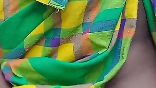 Teasing in Sexy Hot Pants Rubbing My Hairy Pussy Squeezing My Boobs