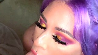 Big cock EXGF interracial busty geek coed blowjob