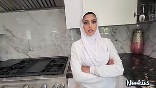 Sexy Buxom Muslim Hottie Sophia Leone Shares Her Stepson's Cock With Her Bestie In Hijab