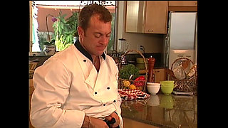 Busty Blonde Fucked in the Kitchen Cum in Mouth