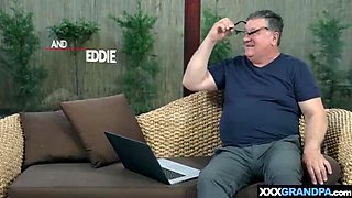 Nikki Fox skinny teen sucks grandpa's big cock and gets pussy licked