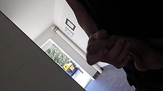 Masturbation in a public toilet