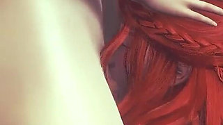 Red Head Ariella Oral Sex Blowjob and Cumshot - Sexy Anime Girl Sucks Cock in Honey Select 2 3D Animation Hentai