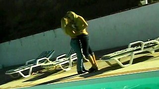 Attractive Blonde Dolls Having Lesbian Fun by the Pool