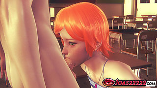 Gwen Tennyson Gloryhole Blowjob - Big Tits & Ass Redhead Takes Massive Cumshot in 3D Hentai