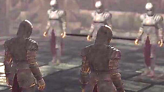 Dwarf knight plays with a sexy young princess slave in the medieval castle