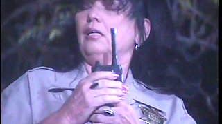 Randy slut sucks cock and has pussy boned on bench in the park then drinks cum