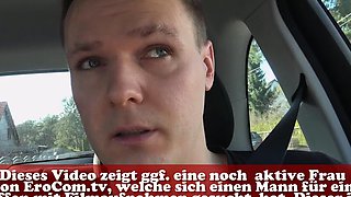 German chubby blonde amateur teen make sexdate in car