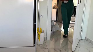 Step Mom caught Step Son with boner while cleaning and