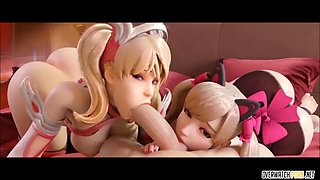 Sexy 3d mercy and dva sex compilation