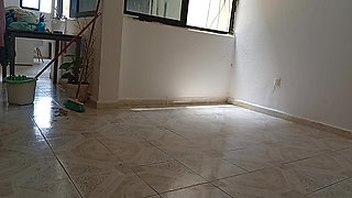 I left recording the cell phone while Mrs. BBW did the cleaning in apartment 1