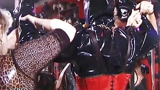 Poor slave gets punished hard from two femdom chicks