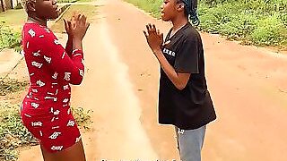 Amateur busty African lesbians Fresh and Trisha dance ending in hot sex