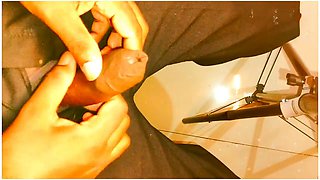 Desi Indian boy Arjun Babu enjoys a warm solo session with a cum shot