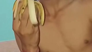 Virgin Young Girl Kissed Banana In Chute. Young Girl First Time Sex