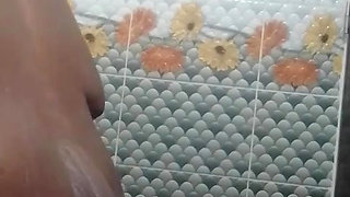My hot sexy wife fringing in bathroom
