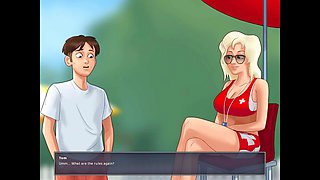 Gloryhole fun in the changing room - summertime saga episode featuring dirty gamesxxx