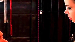 Miss Alessa Milano Femdom Cum Feeding Blowjob Training by German Mistress in Latex Dress Part 2