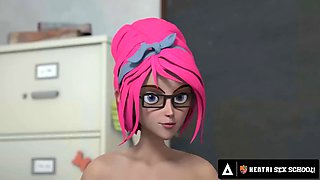 HENTAI SEX SCHOOL - Horny Stacked Principal MILF Gets Fucked Doggystyle In Front Of The Class