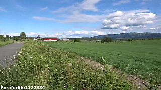 Almost Got Caught While Fingering Naive Schoolgirls Creamy Pussy on Public Park Bench