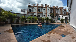 Sfw Playing About in Our Swimming Pool