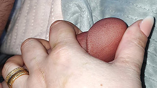 Step mom handjob step son dick while she's on her phone