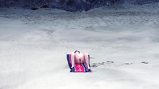 Sensual Nude Beach Goddess Captured by Drone - Ultimate Aerial Beauty