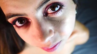 Sexy Busty Latina Babe Pleases Her BF With a Nice BJ & Lets Him Creampie Her Before Work