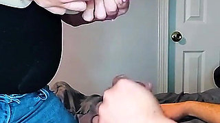 Huge Tits Shooting Milk on a Dick as He Jerks off