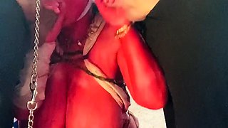 Steamy hot milf uses her big boobs during a blowjob