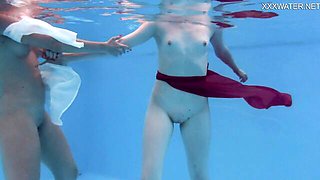 Glamorous Anastasia Ocean and Marfa - very hot brunette smut - Underwater Show