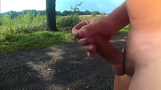 Outdoor Masturbation with Cum