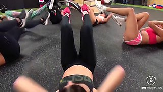 booty workout compilation with a whole squad of porn stars in leggings and yoga pants