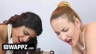 Office exchange: insane stepfathers trade teeny stepdaughters