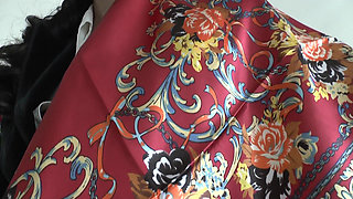 Elegant, Shiny Satin Headscarf Fashion Show JOI, Lady Victoria Valente