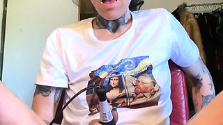 Creamy Orgasm on a Big Dildo