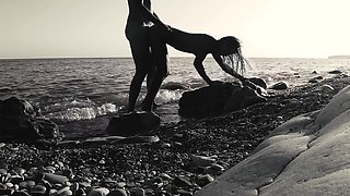 Outdoor Sex. Hot Russian Slut Nudist Girl Have Fun On The Wild Beaches