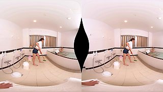 Public Bathhouse Sex With Perfect Body Cleaning Lady